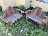 Two chairs in garden